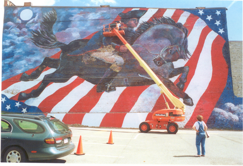 Photograph of Patriot Wall - Taylor,Jg Patriot's Wall-60 foot wall mural,Rome, ny- 5,500 square feet ....jpg
