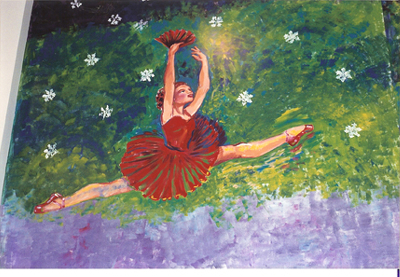 Photograph of Strough Auditorium Theatre Murals - ballerina with fan -mural copy.jpg