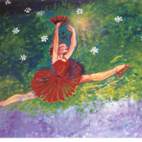 Photograph of Strough Auditorium Theatre Murals - ballerina with fan -mural copy.jpg